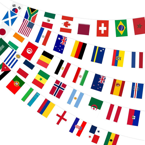 Pack world flag bunting for - world,
