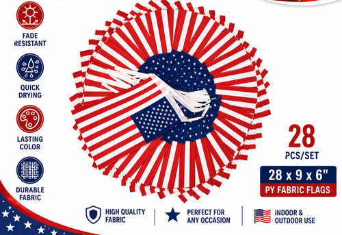 Usa bunting 33ft - bunting, stars