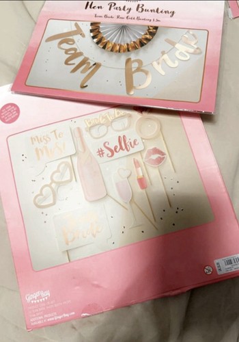 Team bride rose gold bunting